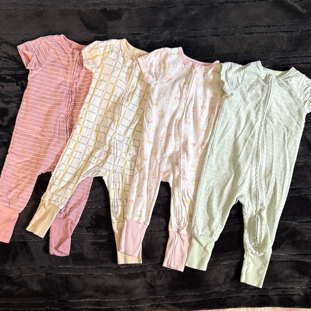 Cloud Island 6-9months Bodysuits in Pink, Yellow, and Green